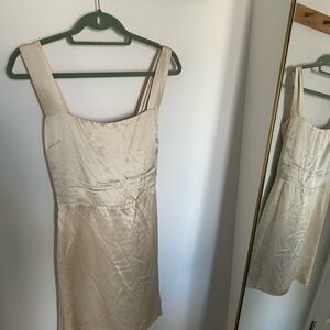 Reformation Cream Satin Dress
